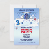  uitnodiging voor een Birthday-vliegveld (Voorkant)