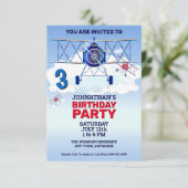 uitnodiging voor een Birthday-vliegveld (Staand voorkant)
