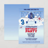 uitnodiging voor een Birthday-vliegveld (Voorkant / Achterkant)