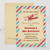  uitnodiging voor een Birthday-vliegveld (Voorkant / Achterkant)