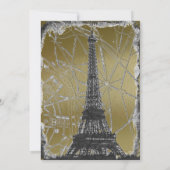 Uitnodiging voor een Black and Gold Paris Wedding (Achterkant)