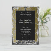 Uitnodiging voor een Black and Gold Paris Wedding (Staand voorkant)