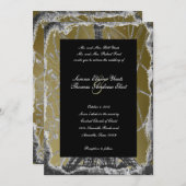 Uitnodiging voor een Black and Gold Paris Wedding (Voorkant / Achterkant)
