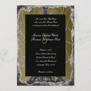 Uitnodiging voor een Black and Gold Paris Wedding