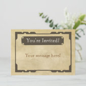 Uitnodiging voor een blanco Antiek themafeest (Staand voorkant)