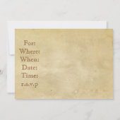 Uitnodiging voor een blanco Antiek themafeest (Achterkant)