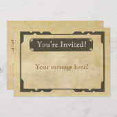 Uitnodiging voor een blanco Antiek themafeest (Voorkant / Achterkant)