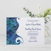 Uitnodiging voor een blauwe busbestemming (Staand voorkant)