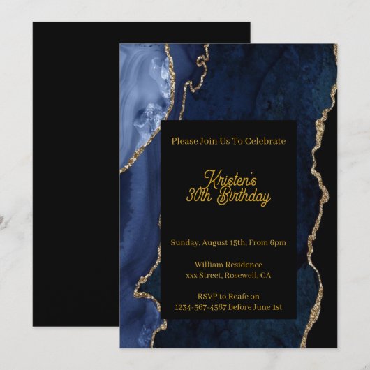  uitnodiging voor een blauwe dag (Voorkant / Achterkant)