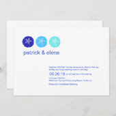 Uitnodiging voor een blauwe en dollaire bruiloft (Voorkant / Achterkant)