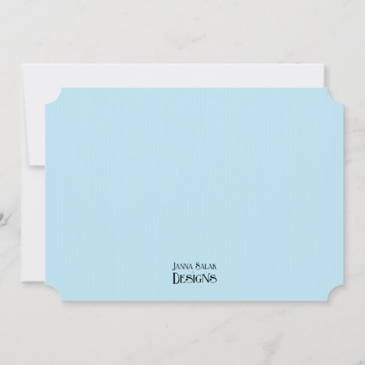 Uitnodiging voor een Blauwe en Gouden Eerste Dag (Achterkant)