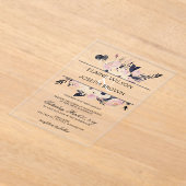 Uitnodiging voor een blauwe en pekelroze bruiloft (Laagn)