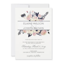 Uitnodiging voor een blauwe en pekelroze bruiloft