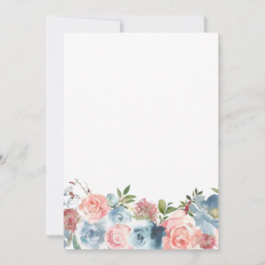 uitnodiging voor een blauwe en zwarte bruiloft (Achterkant)