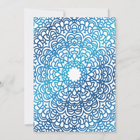 uitnodiging voor een blauwe moslim bruiloft (Achterkant)