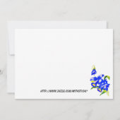 Uitnodiging voor een blauwe orchidee bruiloft (Achterkant)