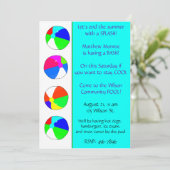 Uitnodiging voor een blauwe pool (Staand voorkant)