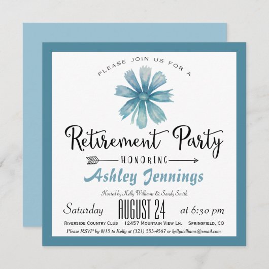 Uitnodiging voor een blauwe rustpartij (Voorkant / Achterkant)