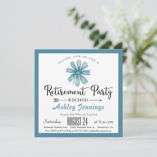 Uitnodiging voor een blauwe rustpartij (Staand voorkant)