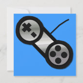Uitnodiging voor een blauwe videogame-partij (Achterkant)