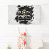 Uitnodiging voor een blockparty spandoek (Insitu)