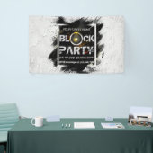 Uitnodiging voor een blockparty spandoek (Beurs)