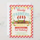 Uitnodiging voor een boerenmarkt voor verjaardagsf (Voorkant)