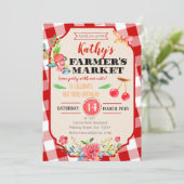 Uitnodiging voor een boerenmarktverjaardagsfeestje (Staand voorkant)