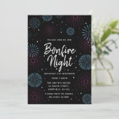 Uitnodiging voor een Bonfire Night-feest (Staand voorkant)