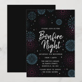Uitnodiging voor een Bonfire Night-feest (Voorkant / Achterkant)