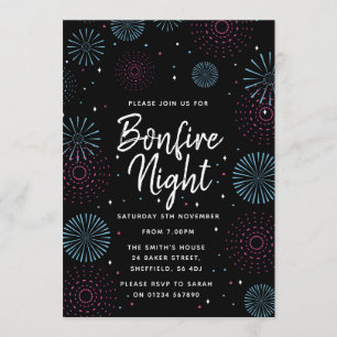 Uitnodiging voor een Bonfire Night-feest