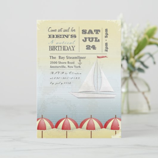 uitnodiging voor een boot (Staand voorkant)