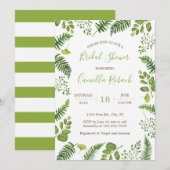 Uitnodiging voor een botanische varenbruidsdouche (Voorkant / Achterkant)