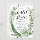 Uitnodiging voor een botanische varenbruidsdouche (Voorkant)