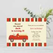  uitnodiging voor een brandweerwagen op zaterdag (Staand voorkant)