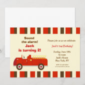  uitnodiging voor een brandweerwagen op zaterdag (Voorkant / Achterkant)