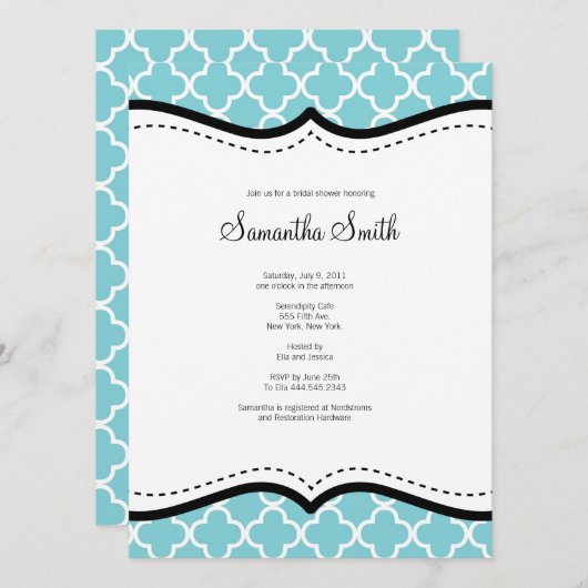  uitnodiging voor een bridal (Voorkant / Achterkant)