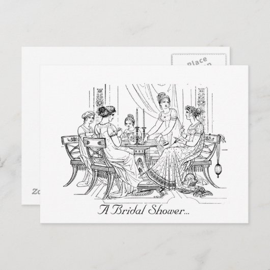  uitnodiging voor een bridale douche (Voorkant / Achterkant)