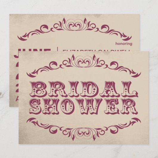  uitnodiging voor een bridale douche | champagne (Voorkant / Achterkant)