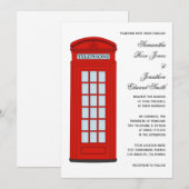 Uitnodiging voor een Brits rood telefoongesprek (Voorkant / Achterkant)