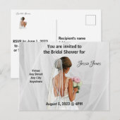 Uitnodiging voor een bruidsfeest. Bewerkbare tekst (Voorkant / Achterkant)