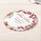 Uitnodiging voor een bruidsfeest in de bloementuin kartonnen onderzetters (Gekanteld)