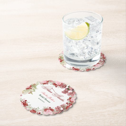 Uitnodiging voor een bruidsfeest in de bloementuin kartonnen onderzetters (Insitu)