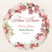 Uitnodiging voor een bruidsfeest in de bloementuin kartonnen onderzetters (Voorkant)