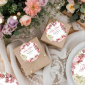 Uitnodiging voor een bruidsfeest in de bloementuin ronde sticker