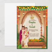 Uitnodiging voor een bruiloft (Voorkant / Achterkant)