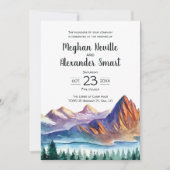 Uitnodiging voor een bruiloft in berggebieden met  (Voorkant)