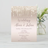 Uitnodiging voor een bruiloft in Champagne (Staand voorkant)