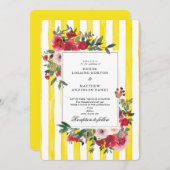 Uitnodiging voor een bruiloft in knalgeel (Voorkant / Achterkant)