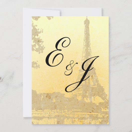 uitnodiging voor een bruiloft in Parijs (Achterkant)